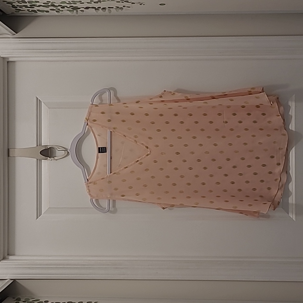 Pink and Gold V neck sleeveless blouse